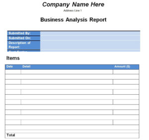 Top Business Analysis Report Templates Word Excel Pdf Writing