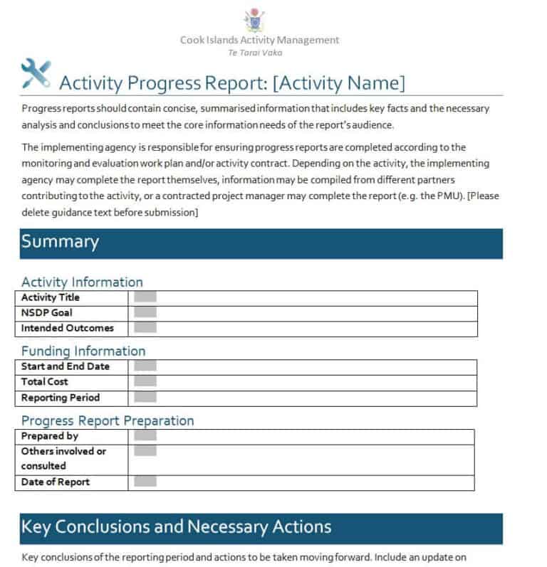 Official Progress Report Templates In Ms Word Writing Word Excel Format