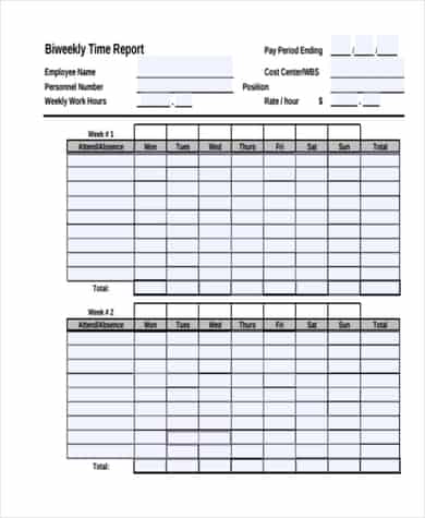 12+ Free Weekly Report Templates - Writing Word Excel Format