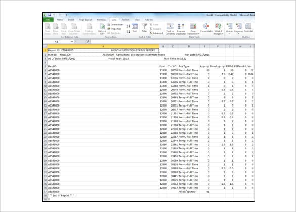 9+ Monthly Report Templates - Excel Word Formats - Writing Word Excel ...