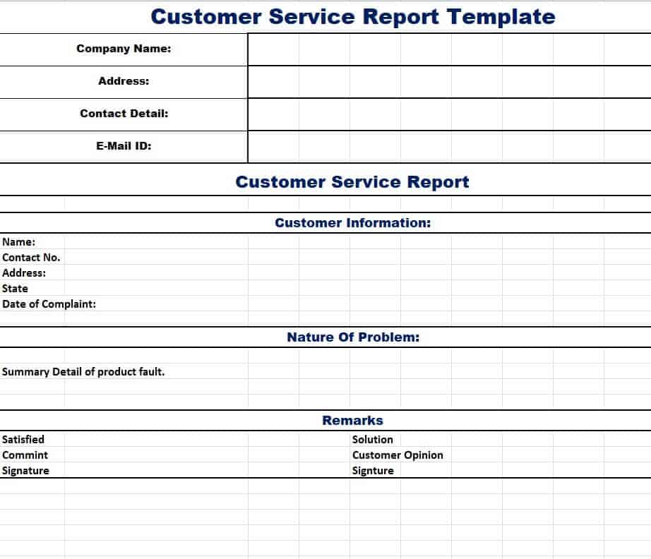 14 Useful Customer Service Report Templates WORD EXCEL PDF 