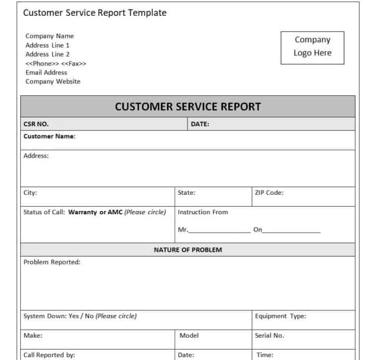 14+ Useful Customer Service Report Templates [WORD, EXCEL, PDF ...