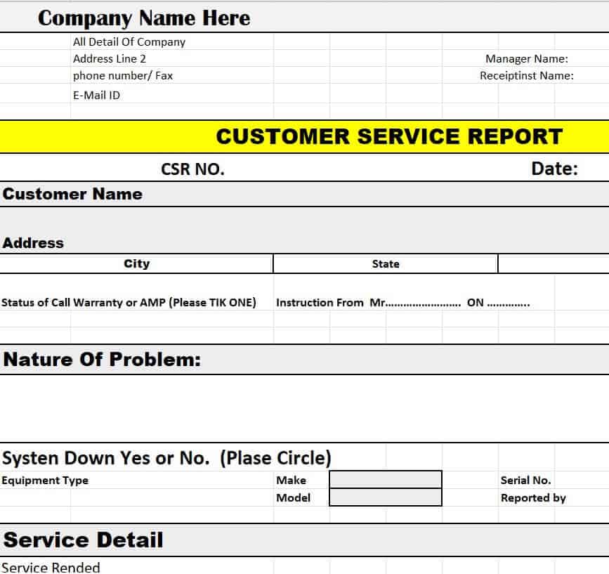 14 Useful Customer Service Report Templates WORD EXCEL PDF 