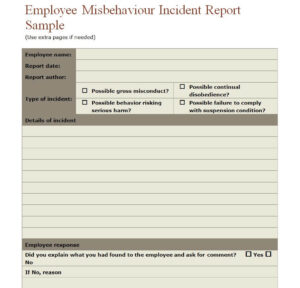 15+ Useful Employee Incident Report Templates - Writing Word Excel Format