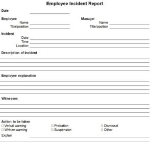 15+ Useful Employee Incident Report Templates - Writing Word Excel Format