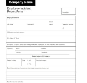 15+ Useful Employee Incident Report Templates - Writing Word Excel Format