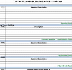 appliance business expense report template