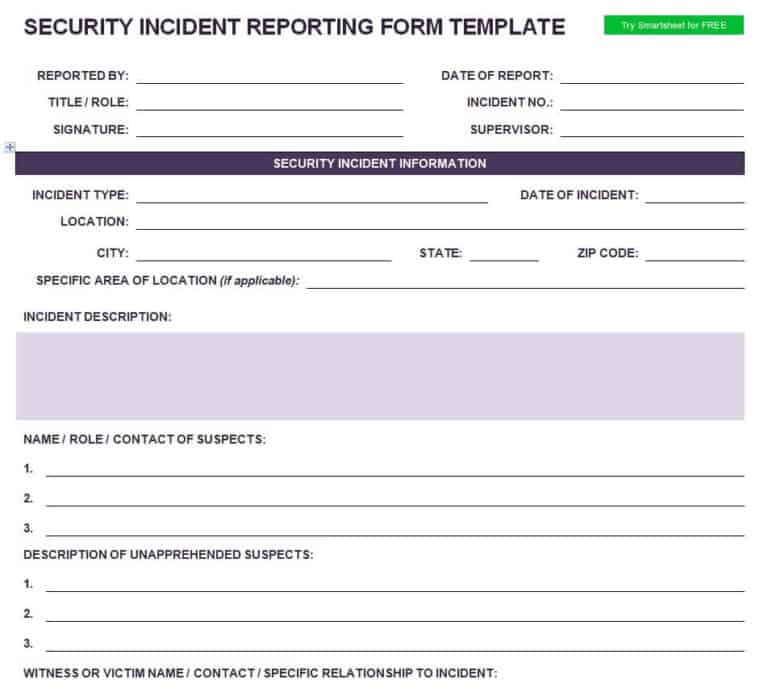 18+ Sample Incident Report Templates in MS WORD - Writing Word Excel Format