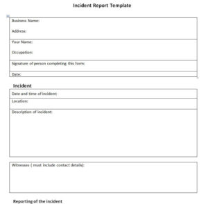 18+ Sample Incident Report Templates in MS WORD - Writing Word Excel Format