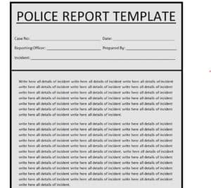 18+ Practical Police Report Templates [in WORD & PDF] - Writing Word ...