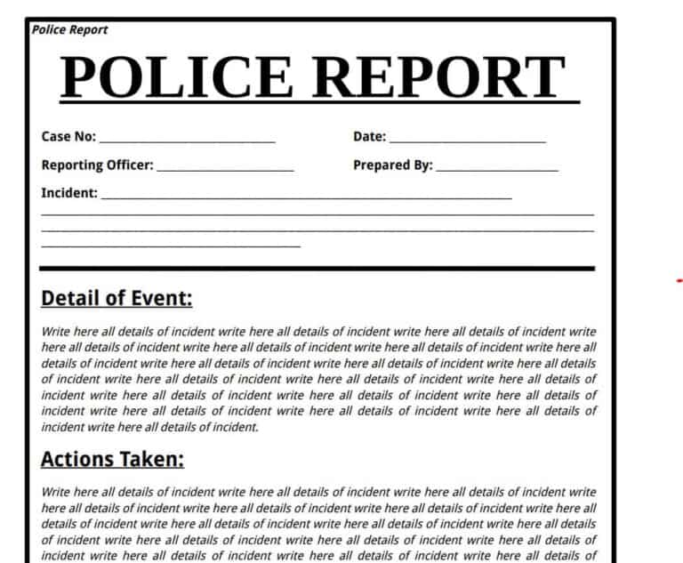 18 Practical Police Report Templates In Word And Pdf Writing Word Excel Format 4892