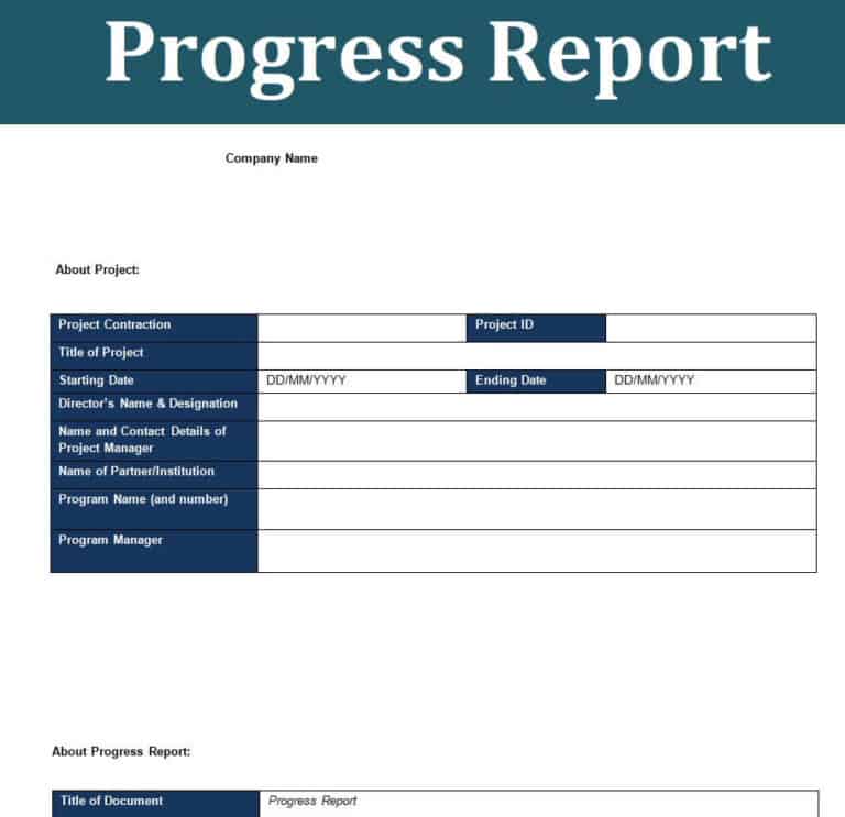 21+ Official Progress Report Templates in MS WORD Writing Word Excel