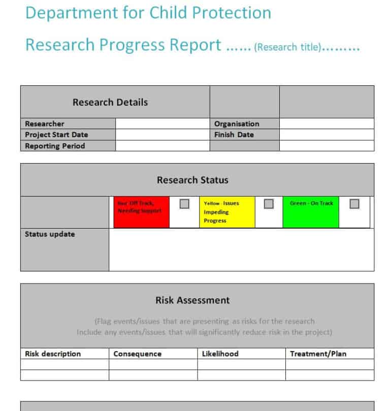 how to write a research project progress report