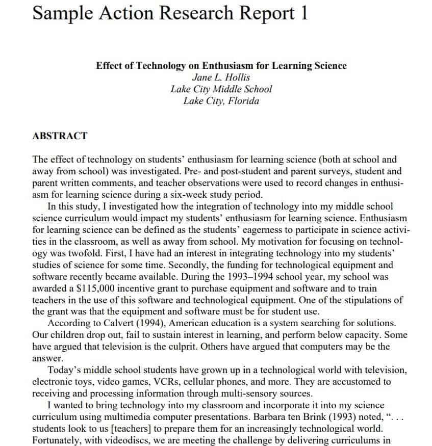 report research template