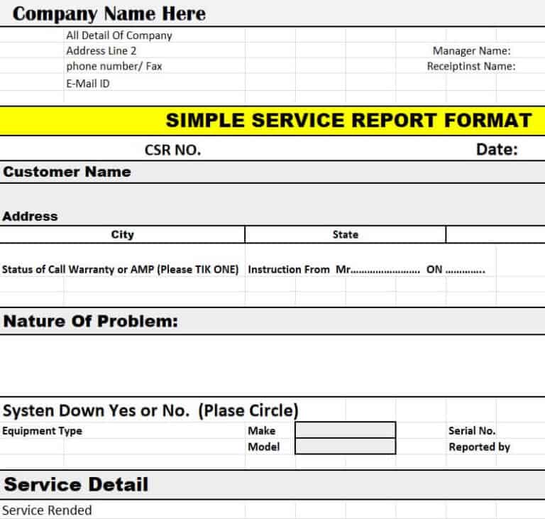 15 Free Service Report Templates Excel Word Pdf Writing Word Excel Format 3091