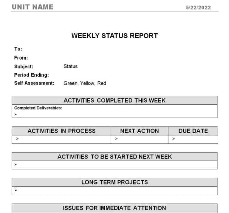 Top 15 FREE Status Report Templates in MS WORD - Writing Word Excel Format