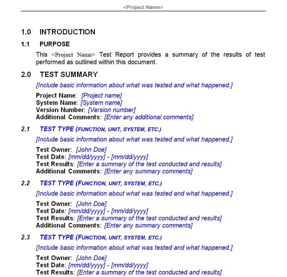 14 BEST Test Report Templates in WORD PDF Writing Word Excel Format